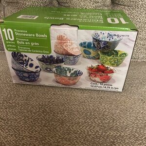 Provence Stoneware Bowls (10-piece set)